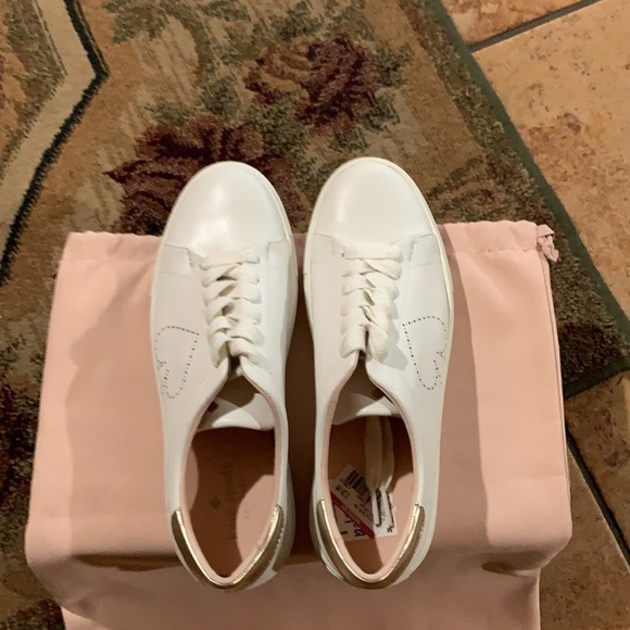Kate Spade White & Gold Fashion Sneaker (Premium) - Picture 5 of 10